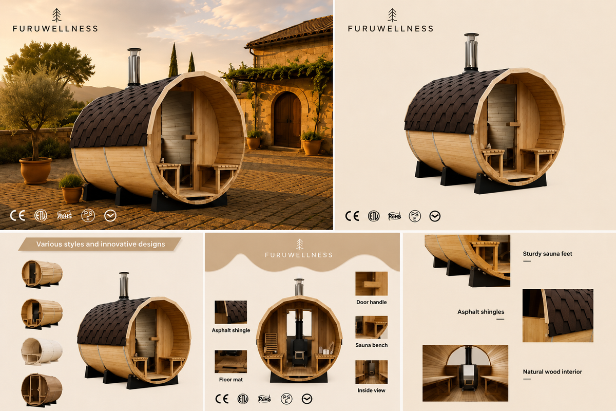 Premium Traditional Outdoor Barrel Sauna
