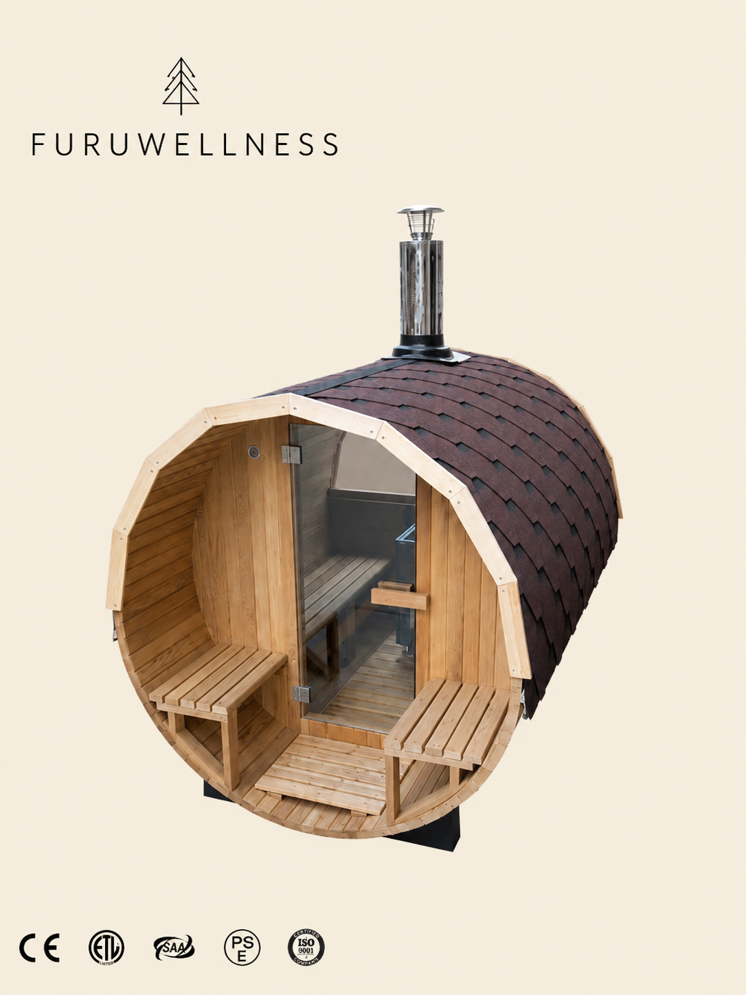Premium Traditional Outdoor Barrel Sauna